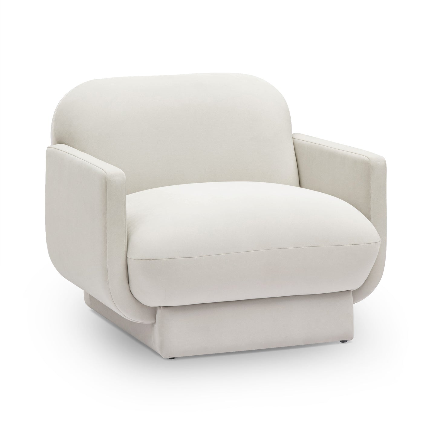 Azalea Performance Velvet Accent Chair - Cream - Image 1