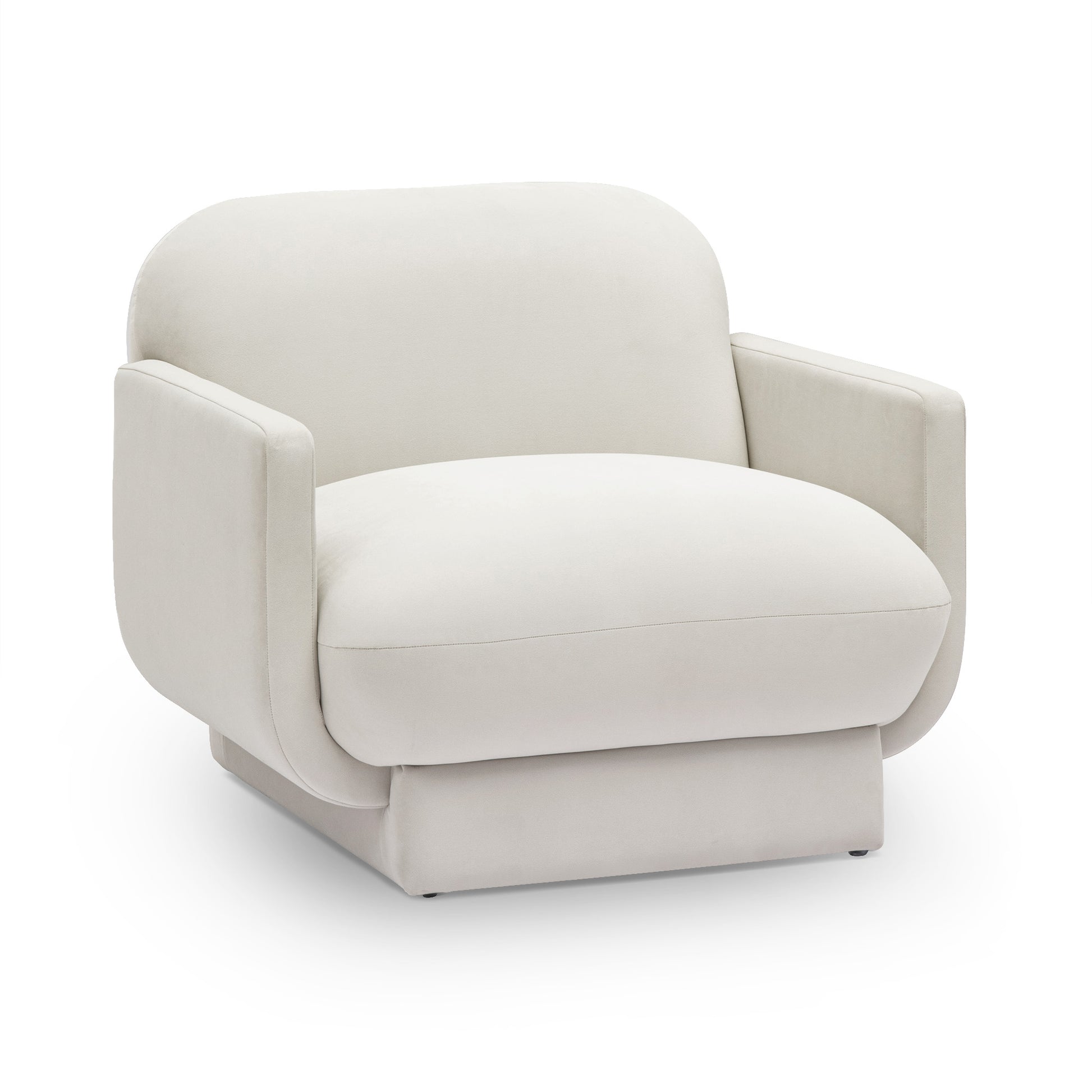 Azalea Performance Velvet Accent Chair - Cream - Image 1