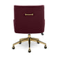 Beatrix Performance Velvet Office Swivel Chair - Burgundy - Image 4
