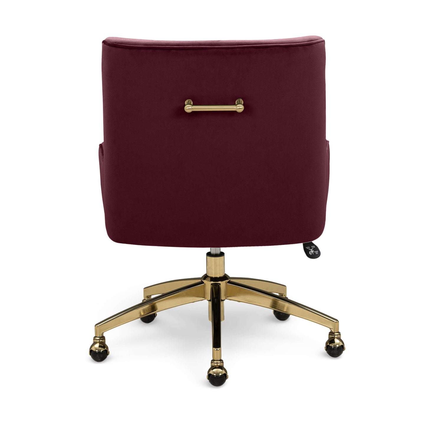 Beatrix Performance Velvet Office Swivel Chair - Burgundy - Image 4
