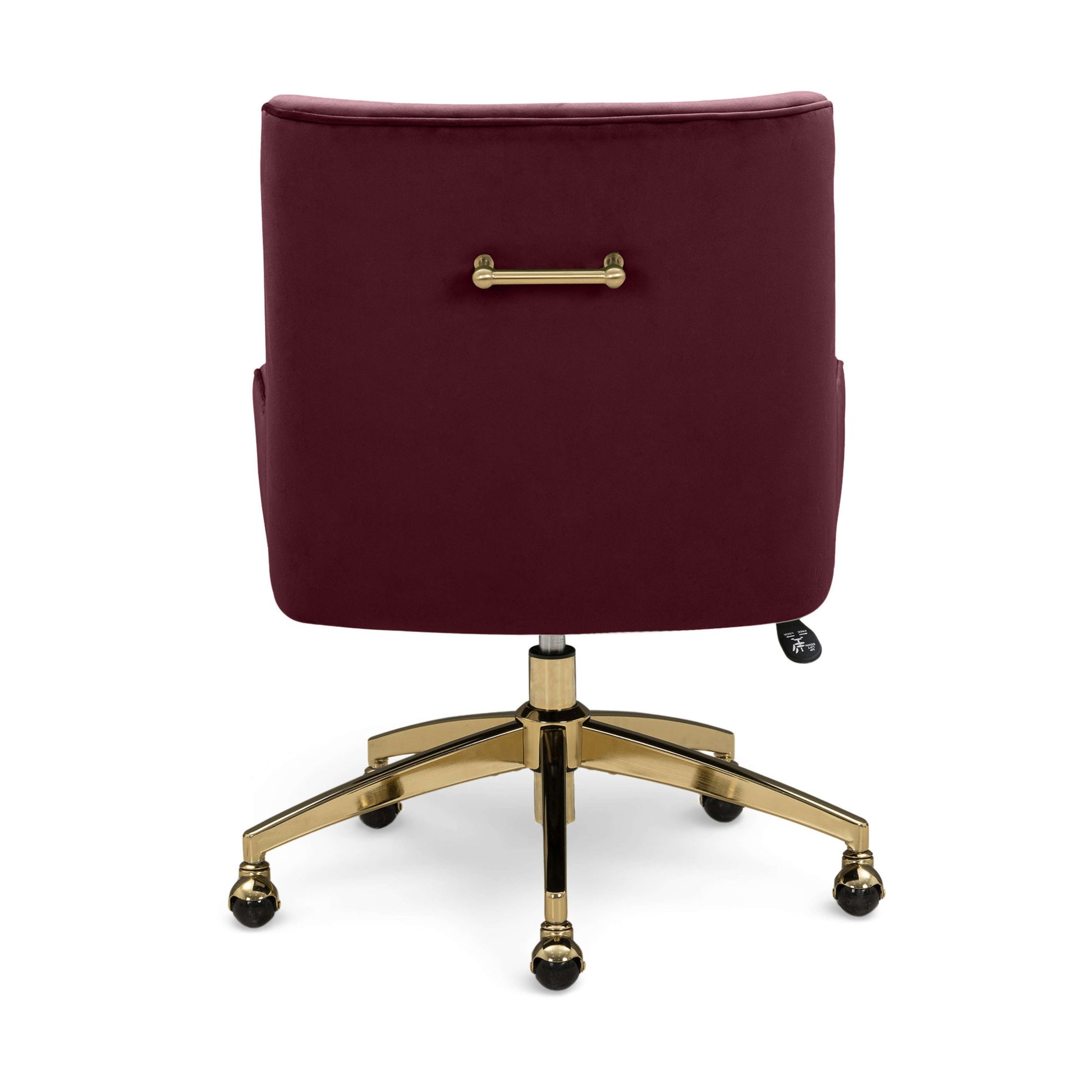 Beatrix Performance Velvet Office Swivel Chair - Burgundy - Image 4