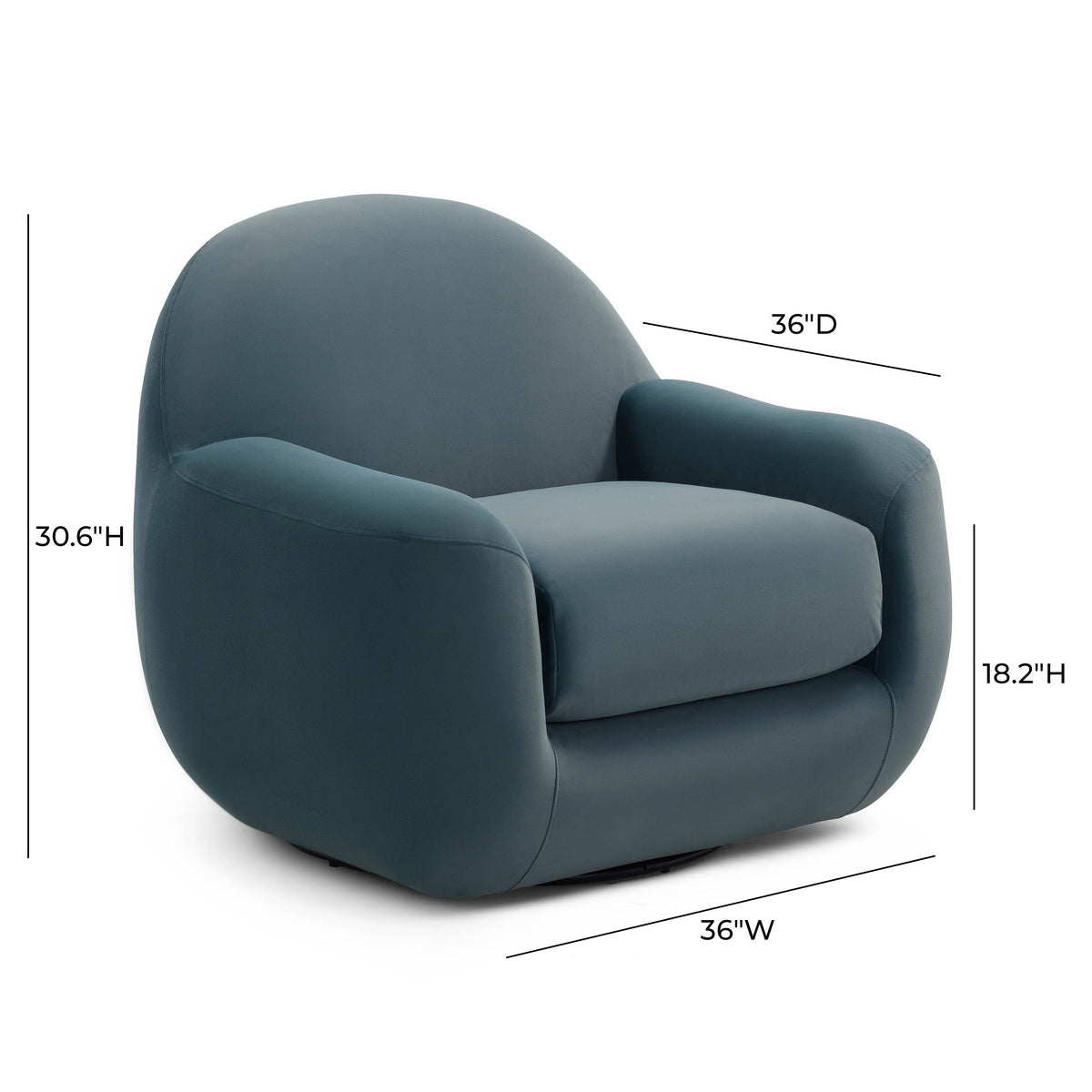 Tiago Swivel Accent Chair - Dark Teal - Image 6