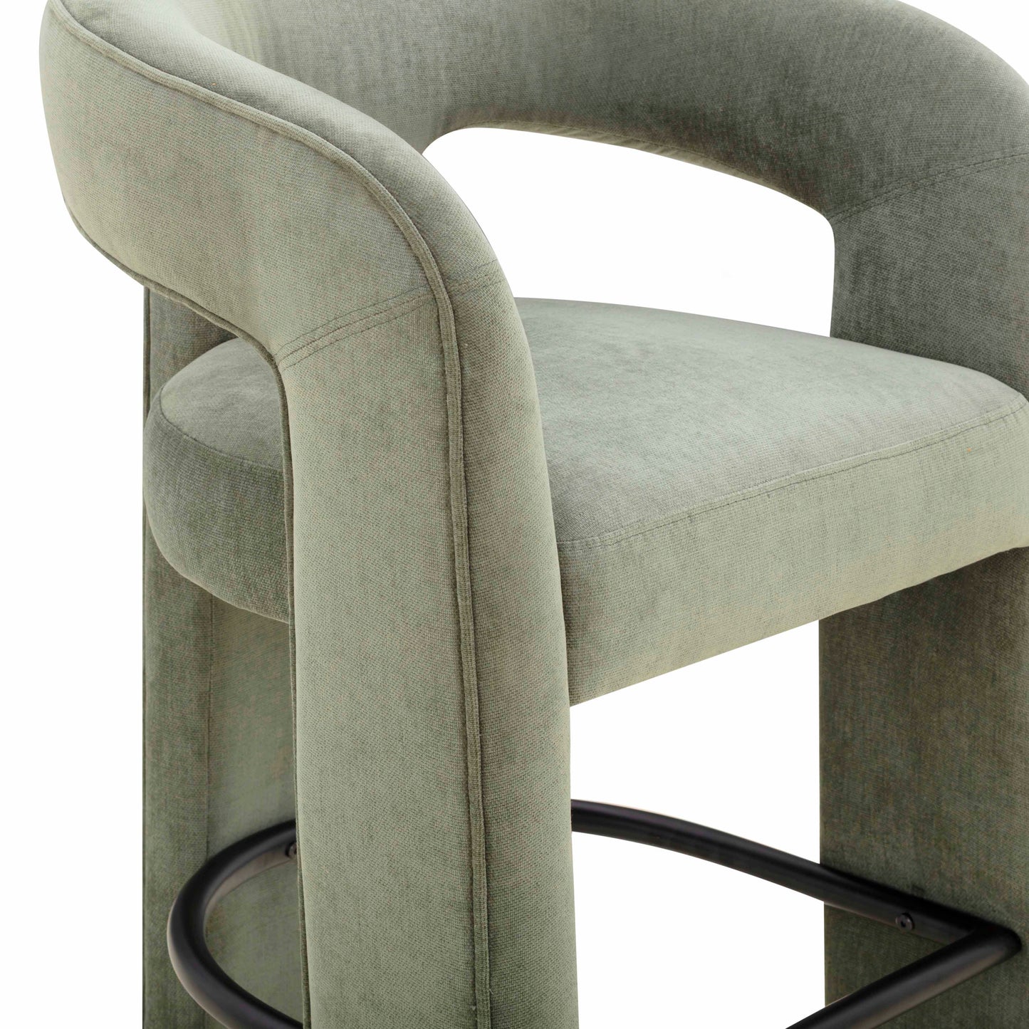 Malone Performance Chenille Stool - Green / Counter Height - Image 5