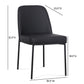 Sydney Performance Vegan Leather Dining Chair - Set of 2 - Black - Image 8