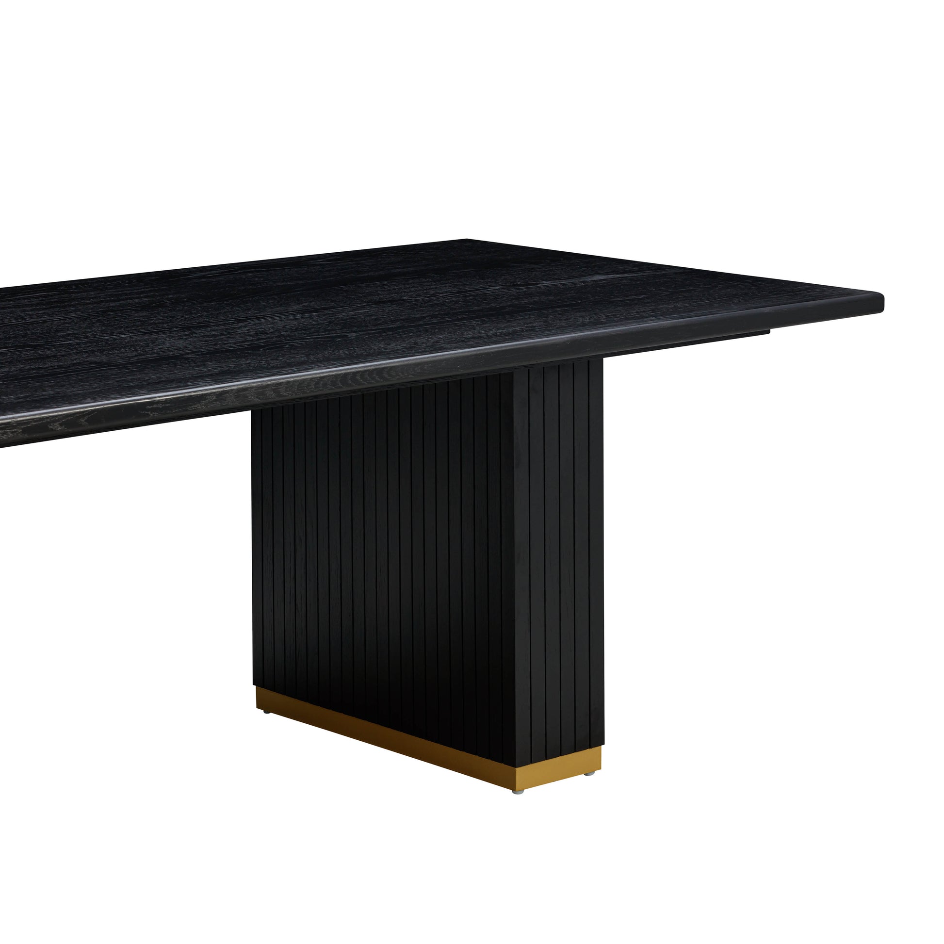 Chelsea Oak Wood Rectangular Dining Table (79"-96") - Black / 96" - Image 5