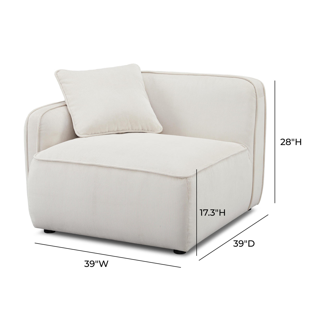 Travie Modular Corner Armchair - White Sand / LAF - Image 5