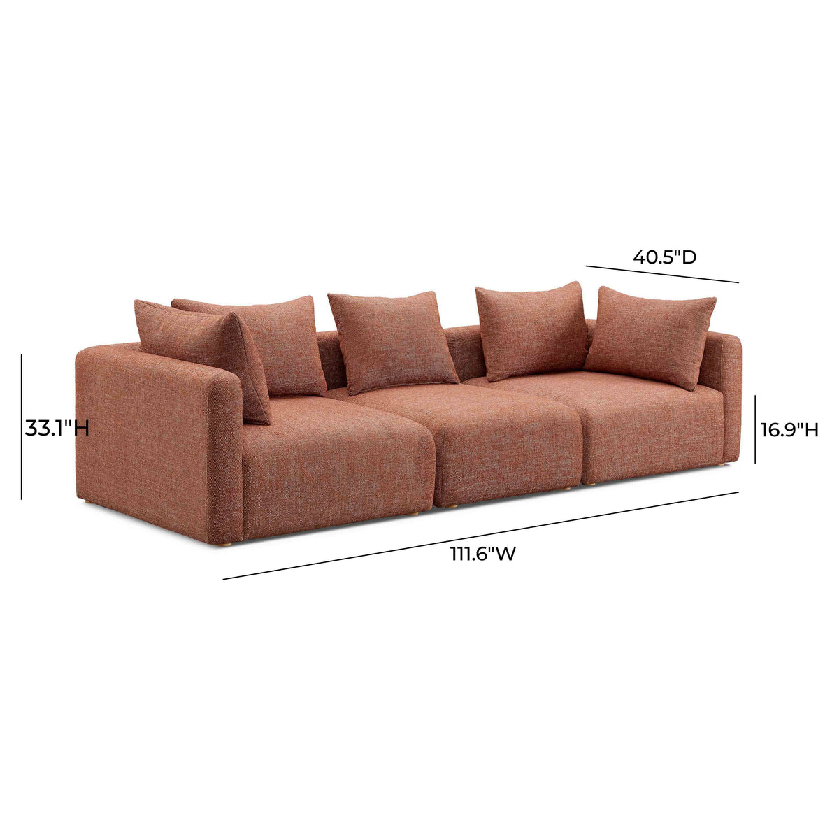 Hangover Modular Sofa (112"-145") - Red / 112" - Image 5