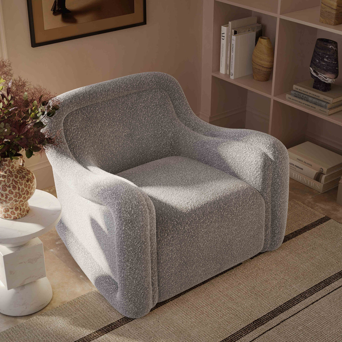 Charli Performance Swivel Chair - Grey - Image 2