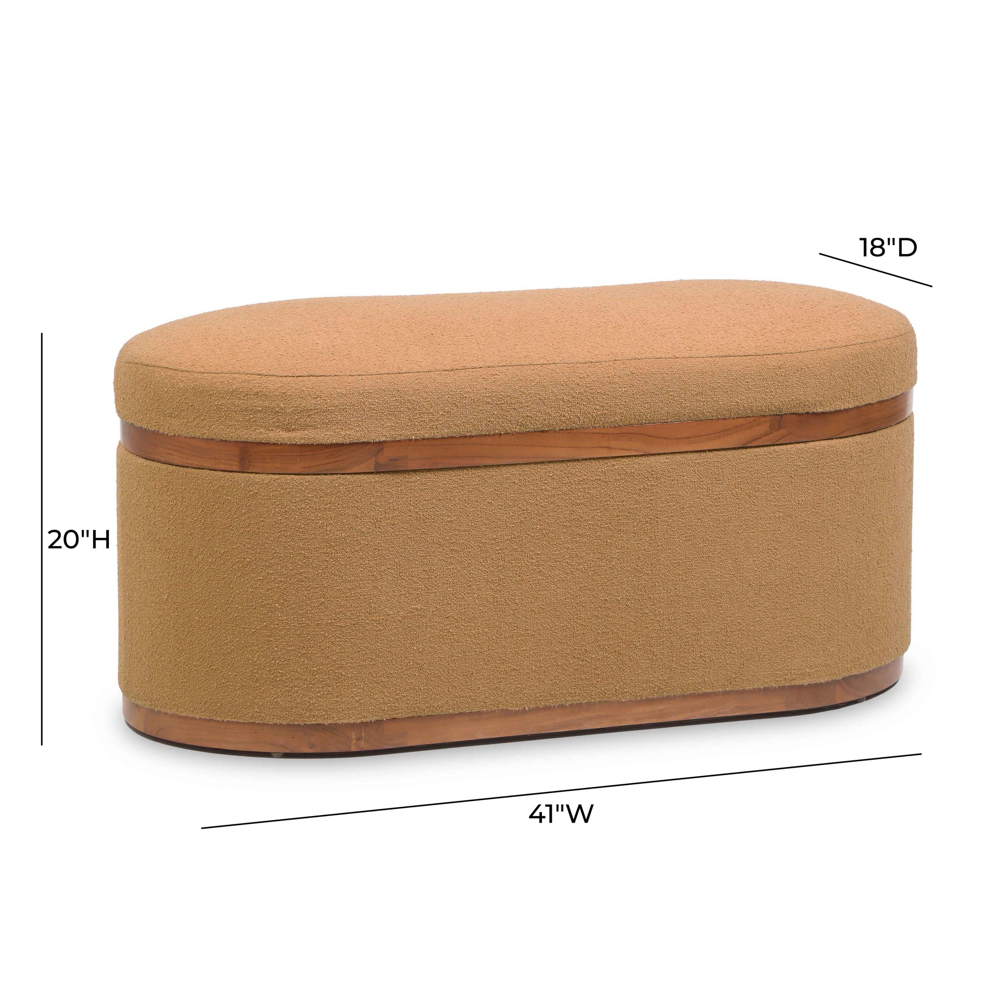 Olivier 41" Oval Storage Ottoman - Peach - Image 9