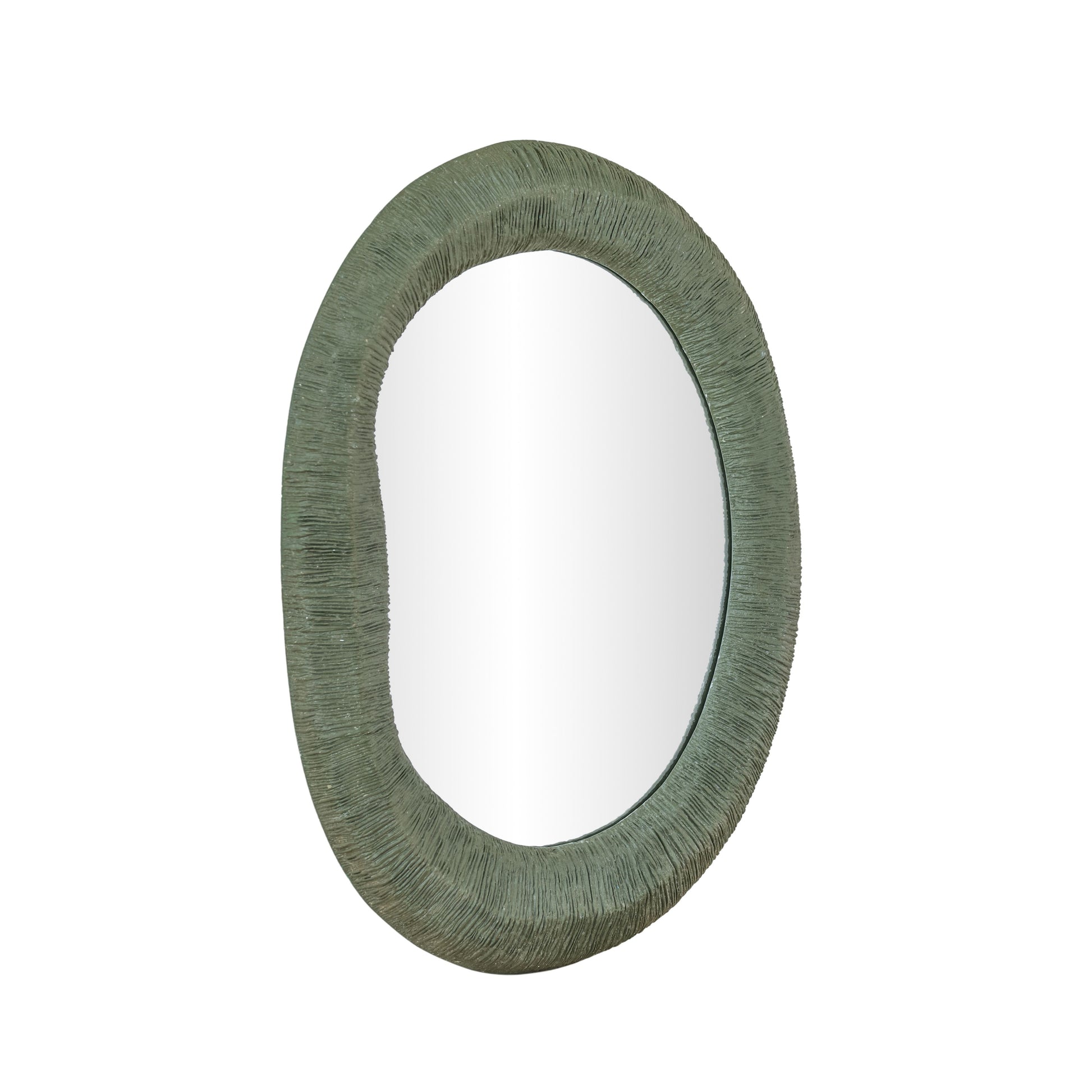 Orpheus 22"X28" Ribbed Forest Green Fiberglass Thick Wall Mirror - Image 3