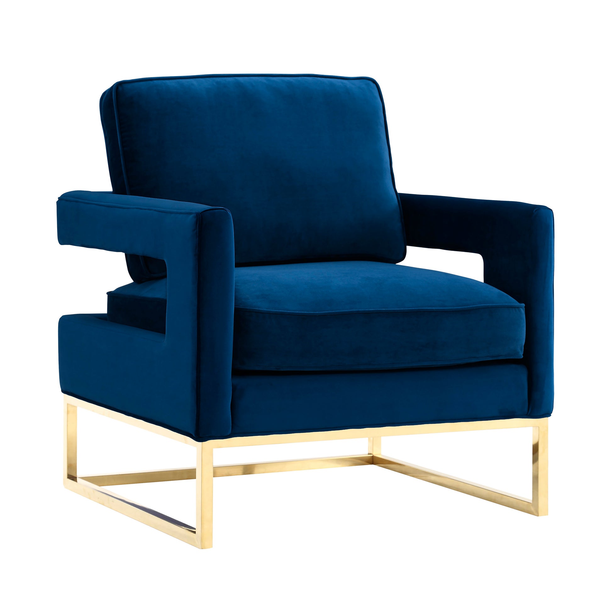 Avery Performance Velvet Accent Chair - Navy - Image 1