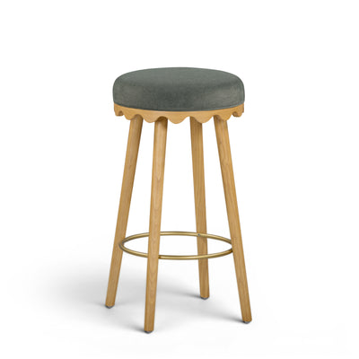 Oodle Green Performance Vegan Mohair Natural Bar Stool - Image 1