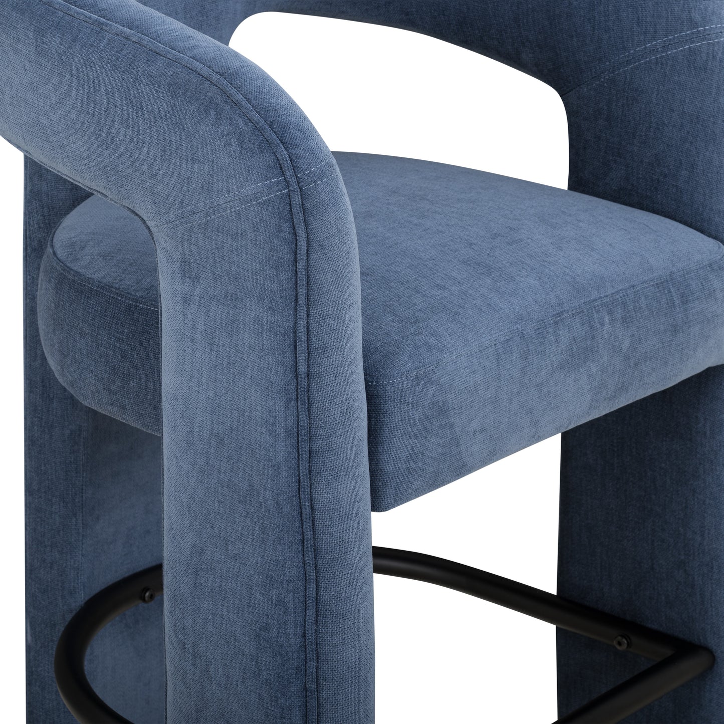 Malone Denim Blue Performance Fabric Bar Stool - Image 3