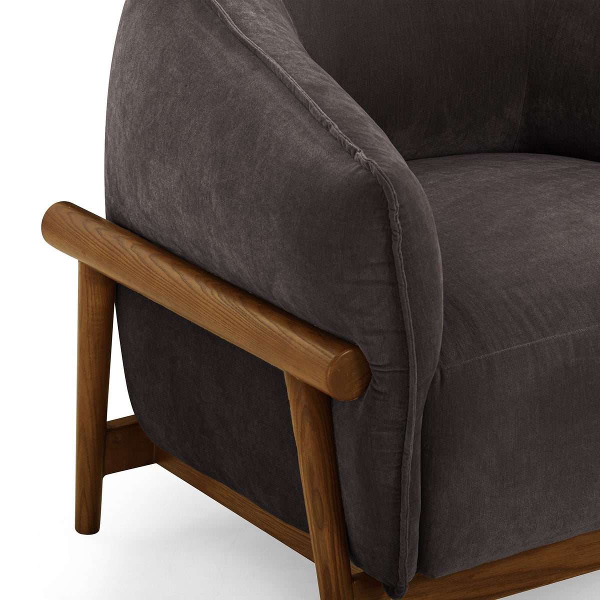 Piedmont Upcycled Contract-Grade Chenille Accent Chair - Grey - Image 6