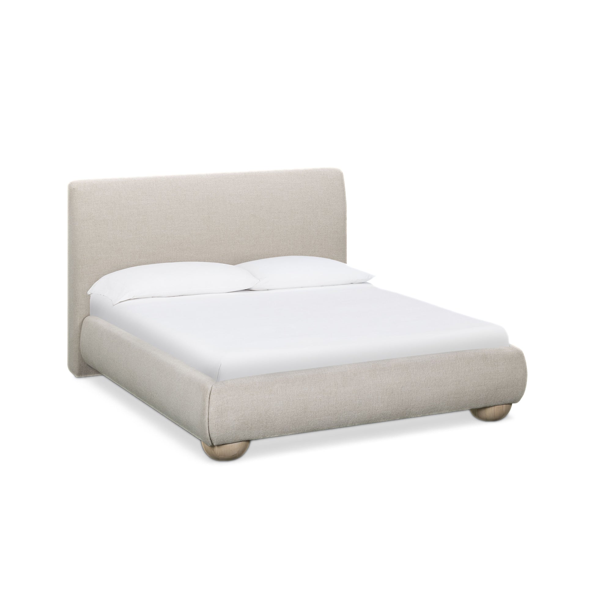 Rayne Textured Fabric Bed - Cream / Queen - Image 2