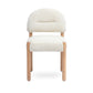 Bruno Thick Performance Chenille Arched Back Dining Chair - Cream - Image 2