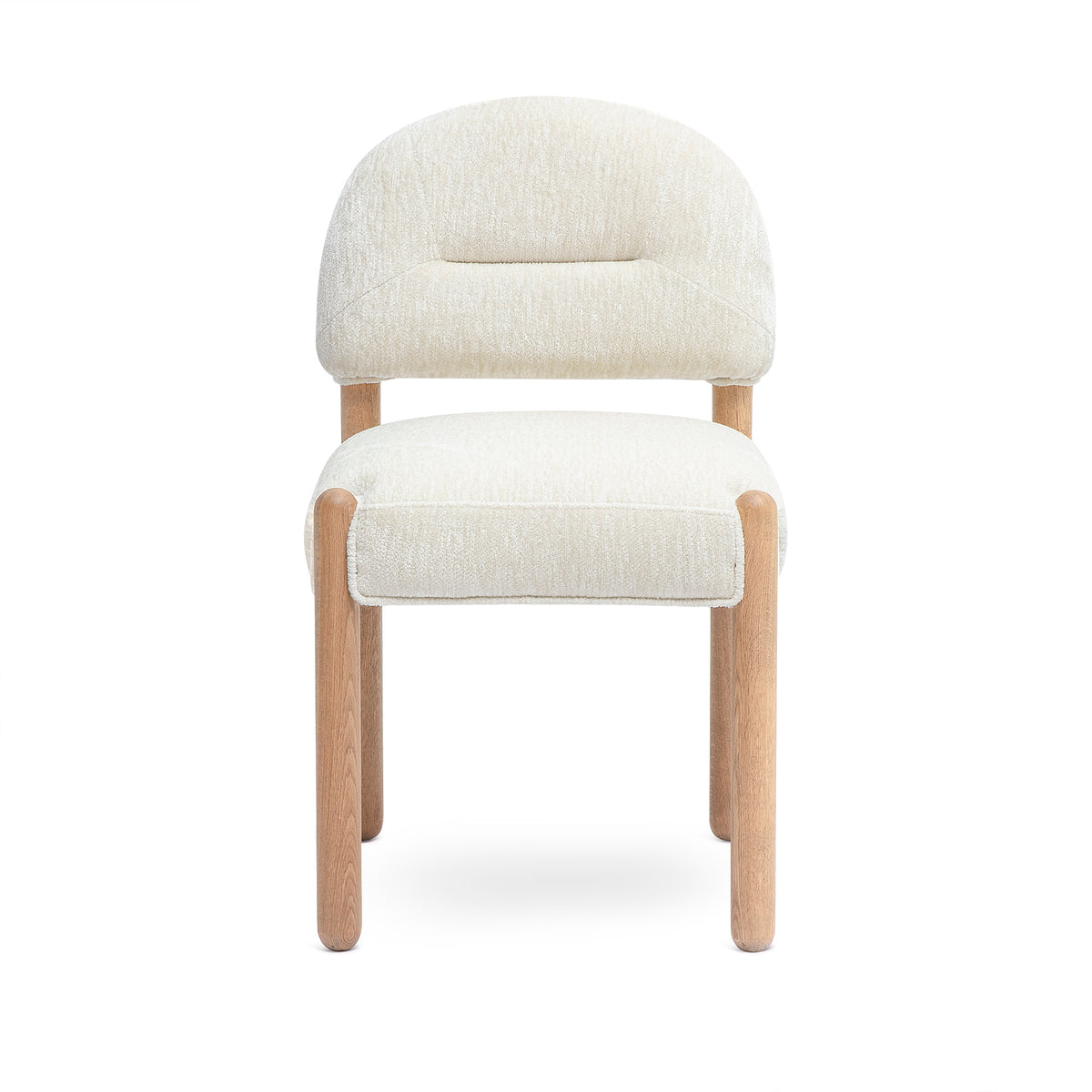 Bruno Thick Performance Chenille Arched Back Dining Chair - Cream - Image 2