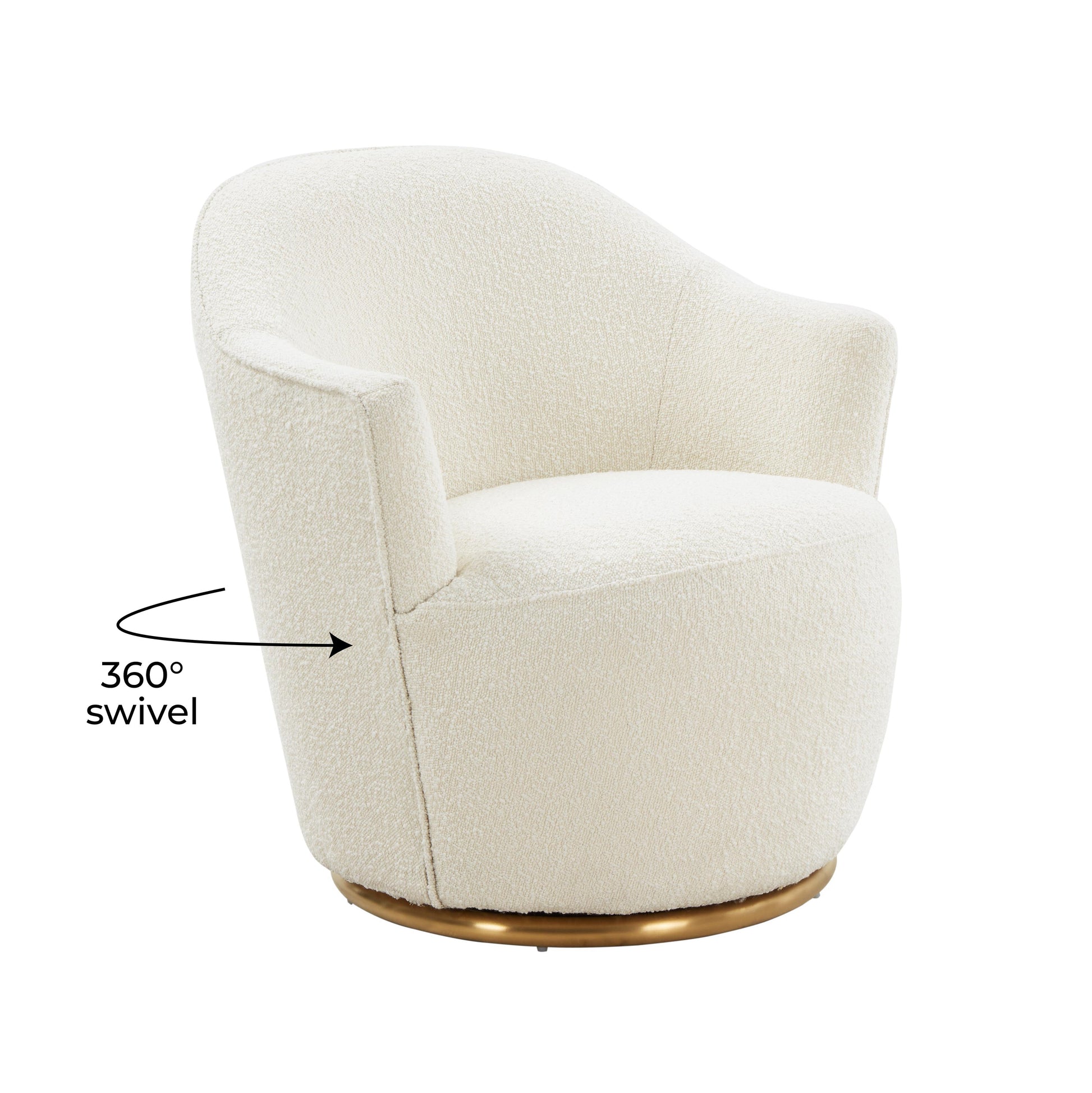 Skyla Swivel Accent Chair - Cream - Image 6