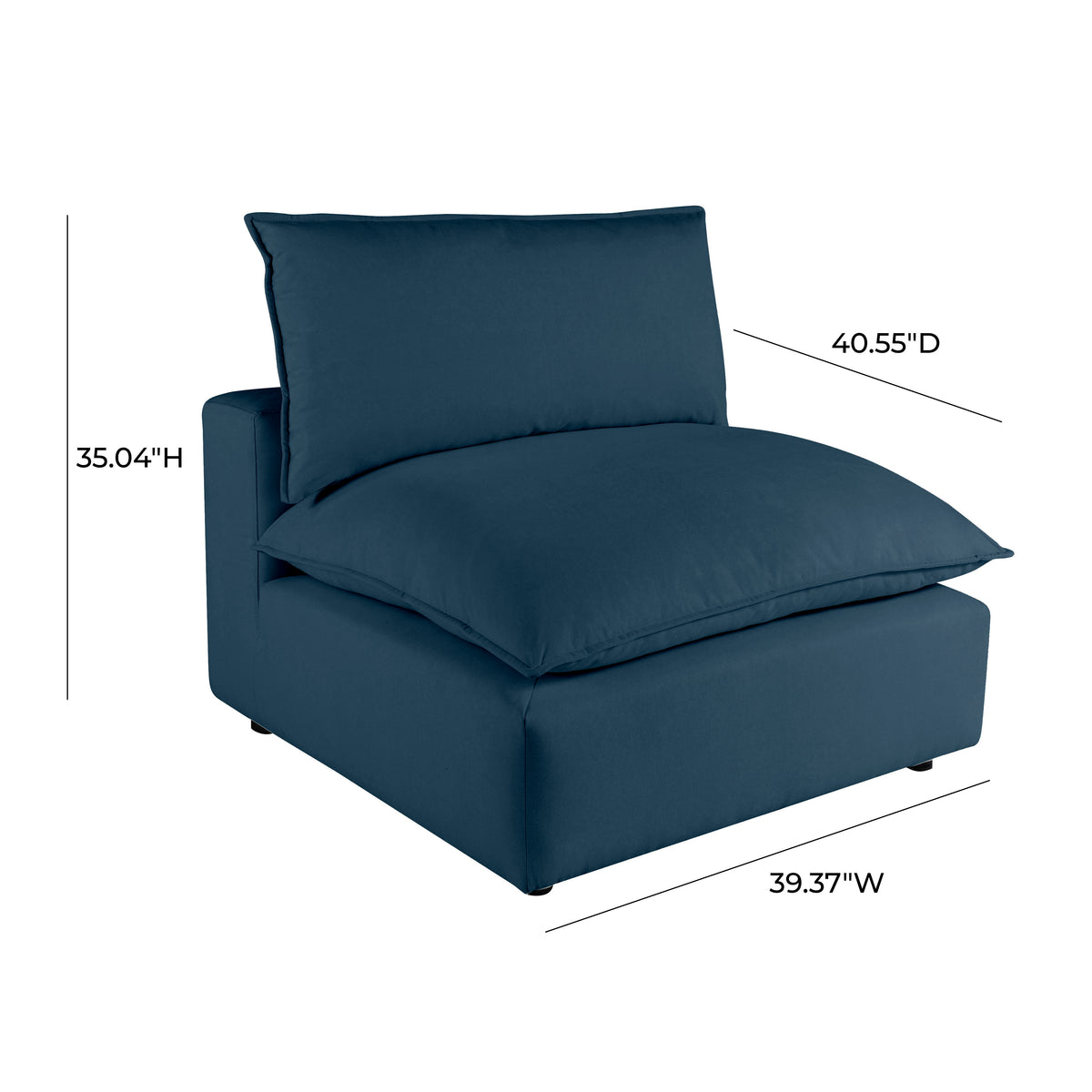 Cali Modular Armless Chair - Navy - Image 7