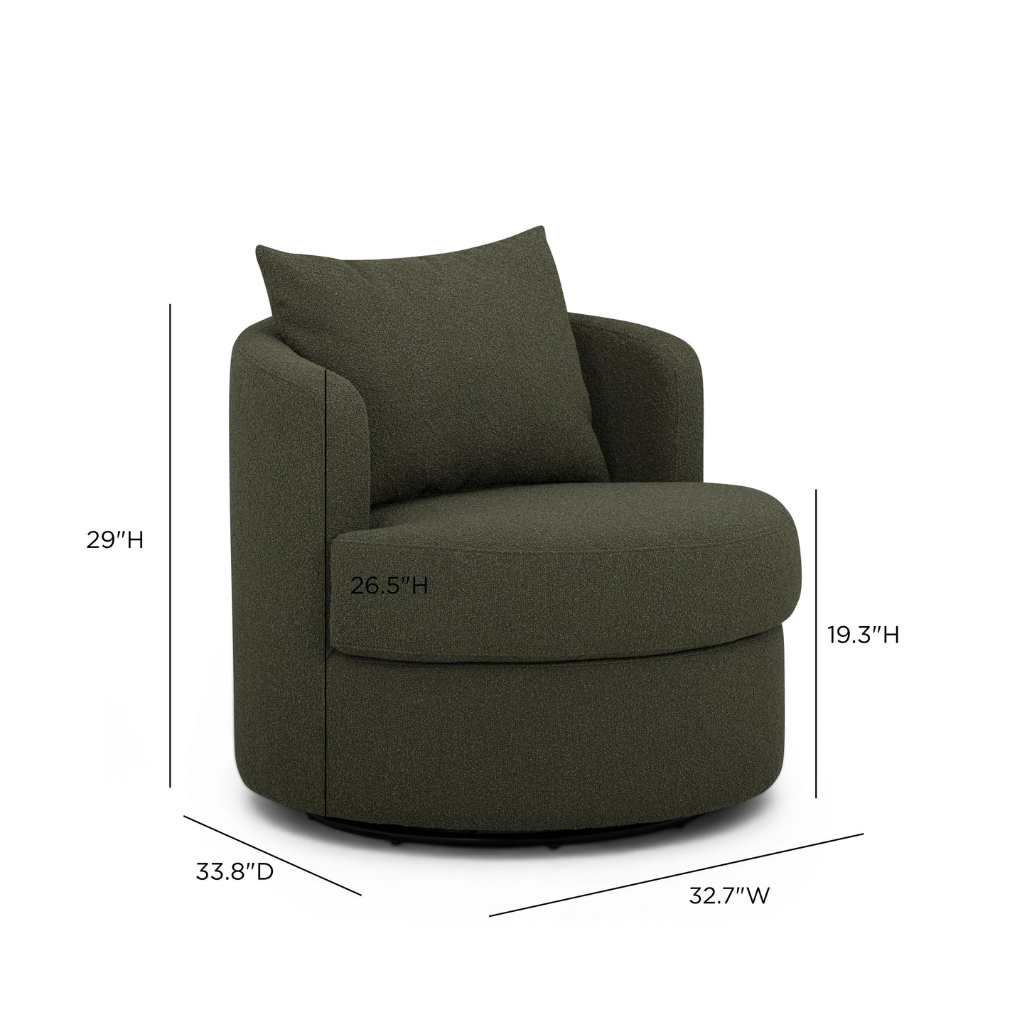 Silvi Performance Boucle Swivel Accent Chair - Kale Green - Image 6