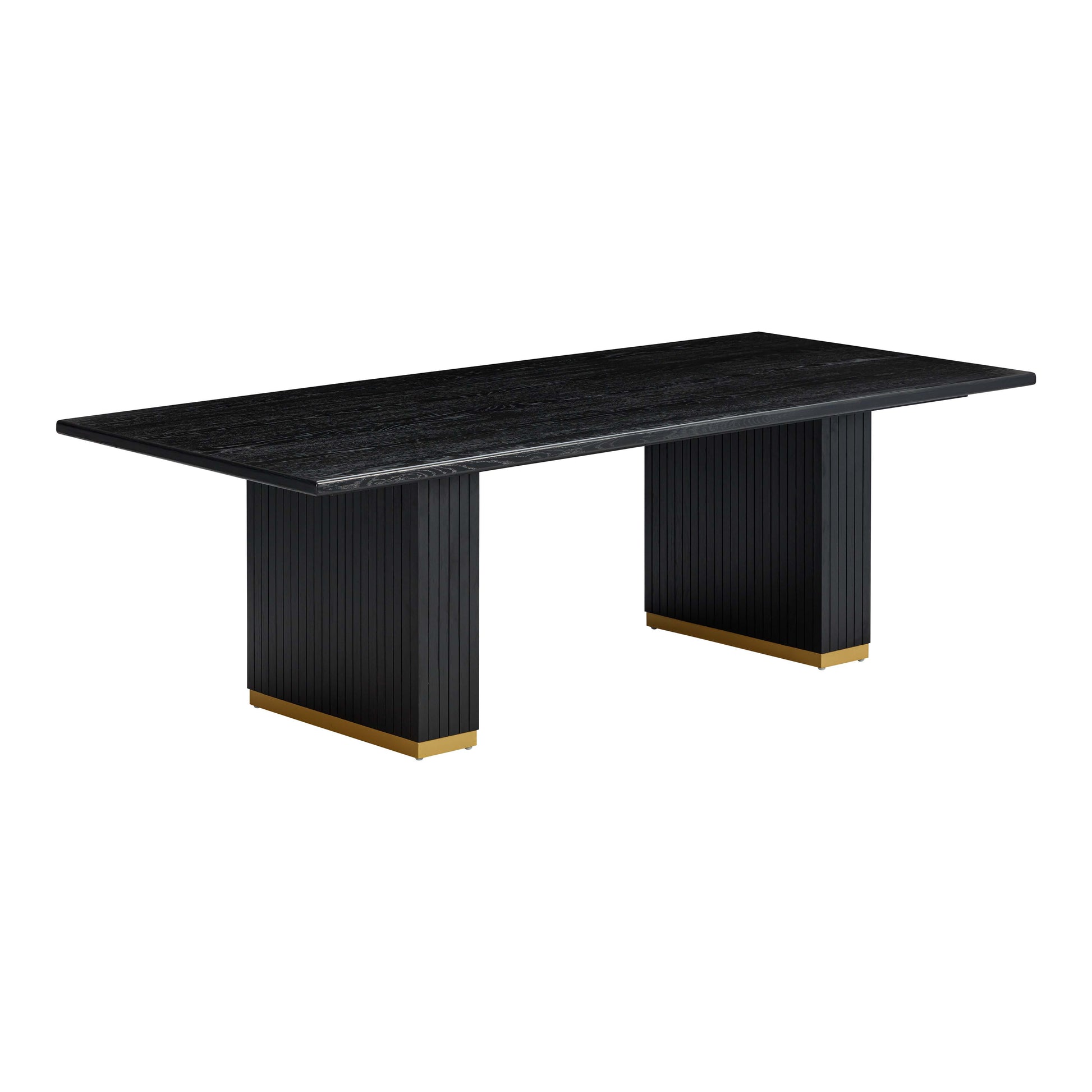 Chelsea Oak Wood Rectangular Dining Table (79"-96") - Black / 96" - Image 1