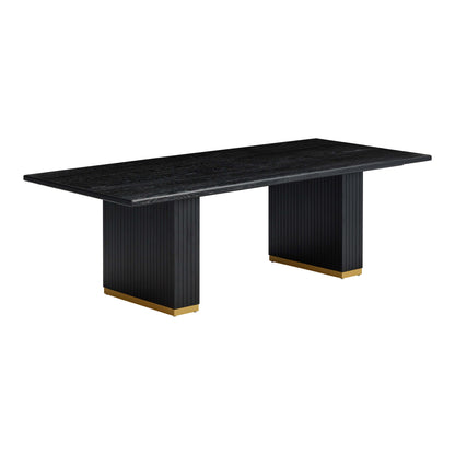 Chelsea Oak Wood Rectangular Dining Table (79"-96") - Black / 96" - Image 1