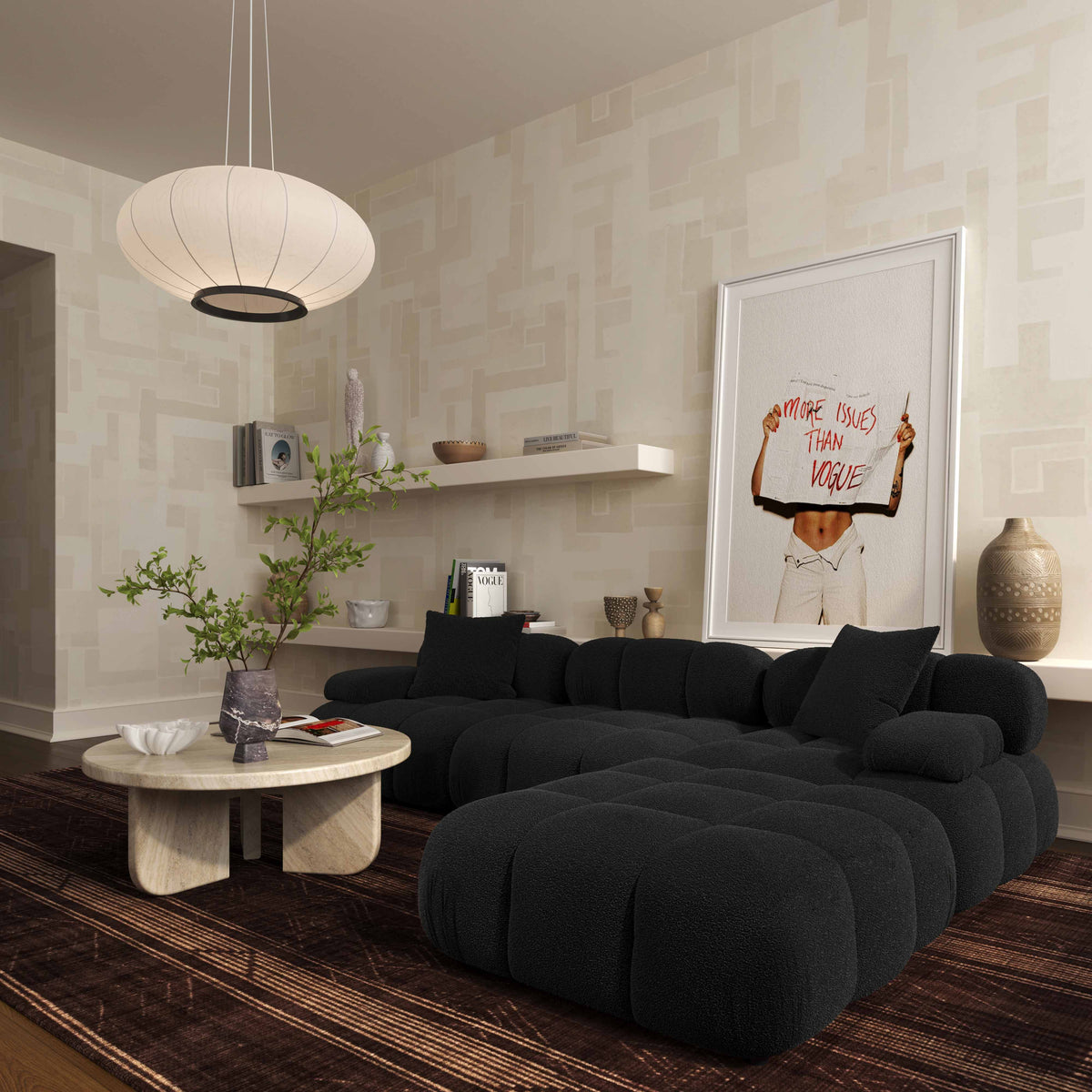 Calliope Performance Modular Ottoman - Black - Image 2