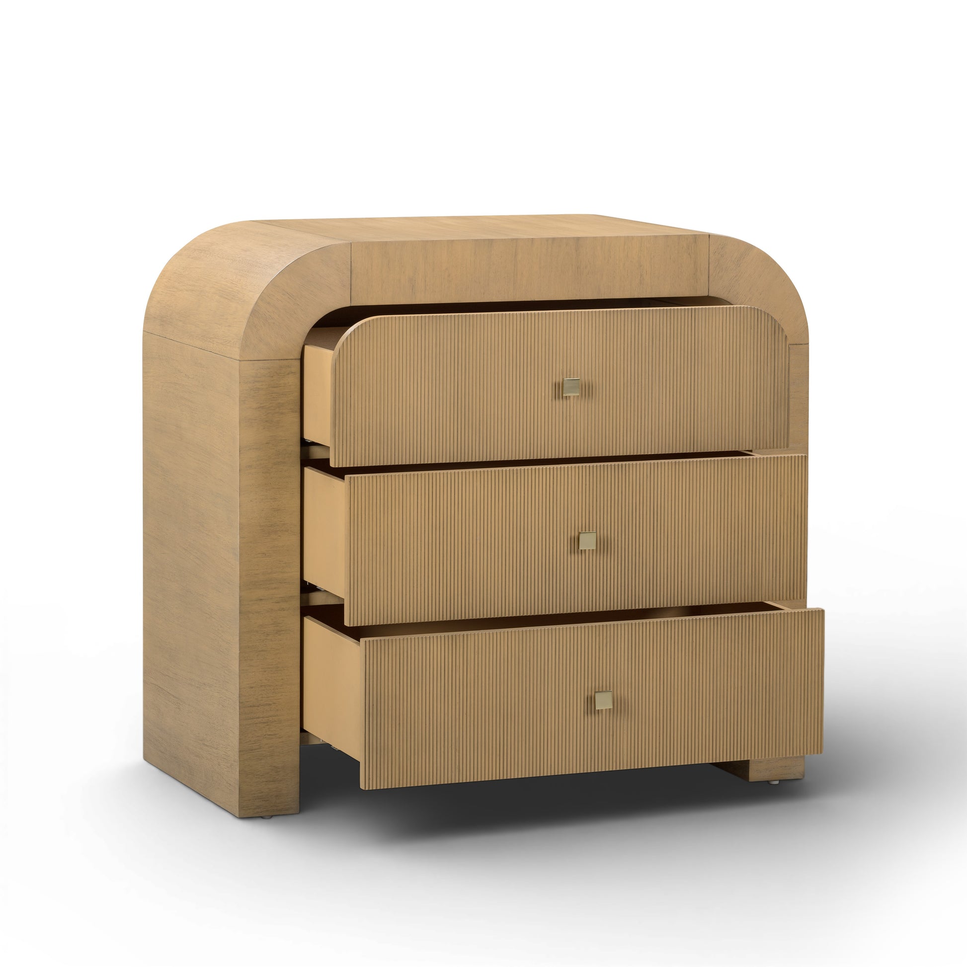 Hump 38" Arched 3-Drawer Bedside Chest - Natural - Image 4