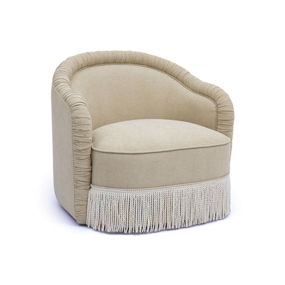 Pamela Tasseled Lounge Accent Chair - Tan - Image 1