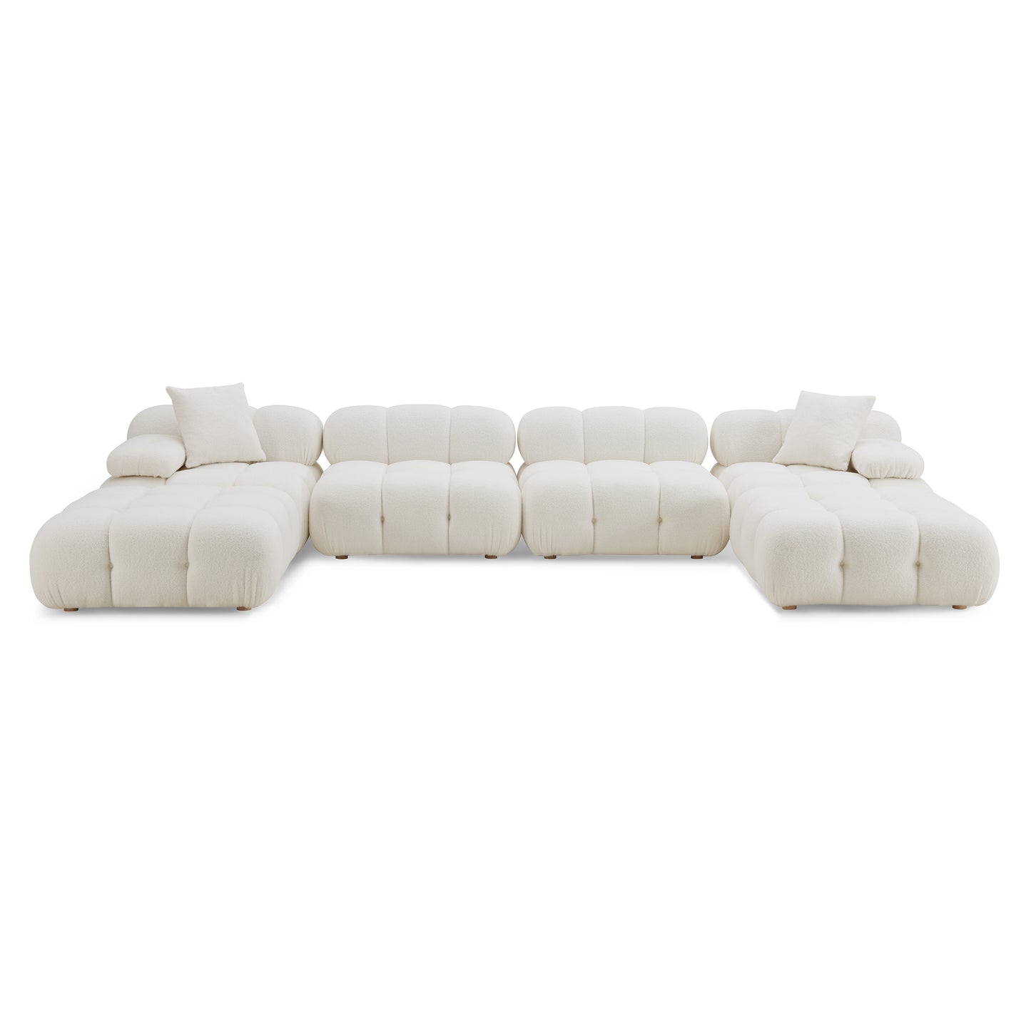 Calliope 6-piece Performance Modular U-Sectional - Cream - Image 1
