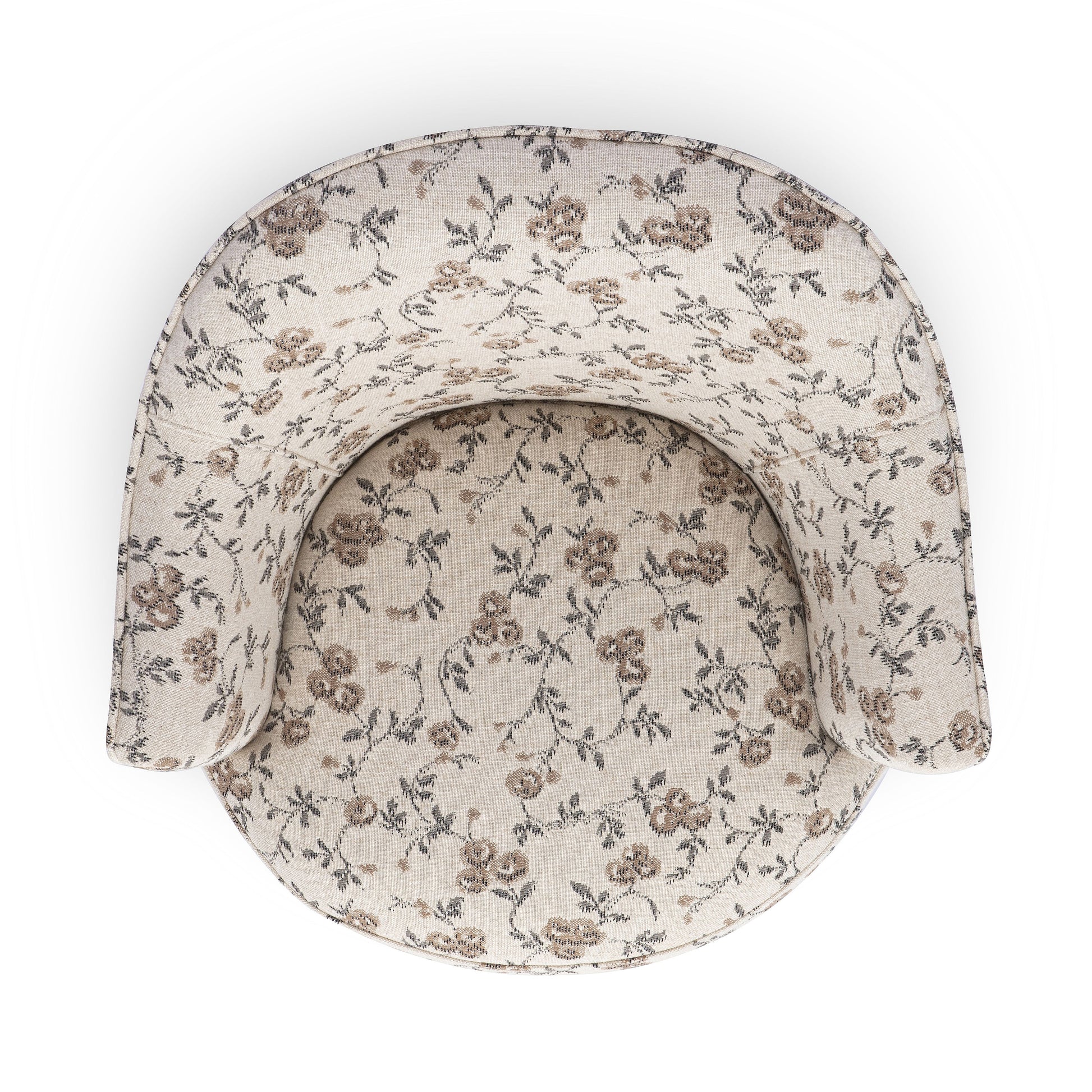 Skyla Swivel Accent Chair - Beige Floral - Image 4