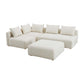 Hangover 4-Piece Modular Chaise Sectional - Cream - Image 3