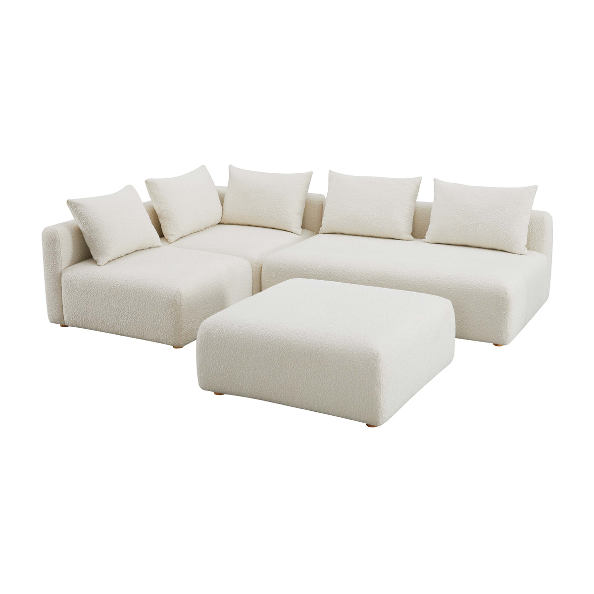 Hangover 4-Piece Modular Chaise Sectional - Cream - Image 3
