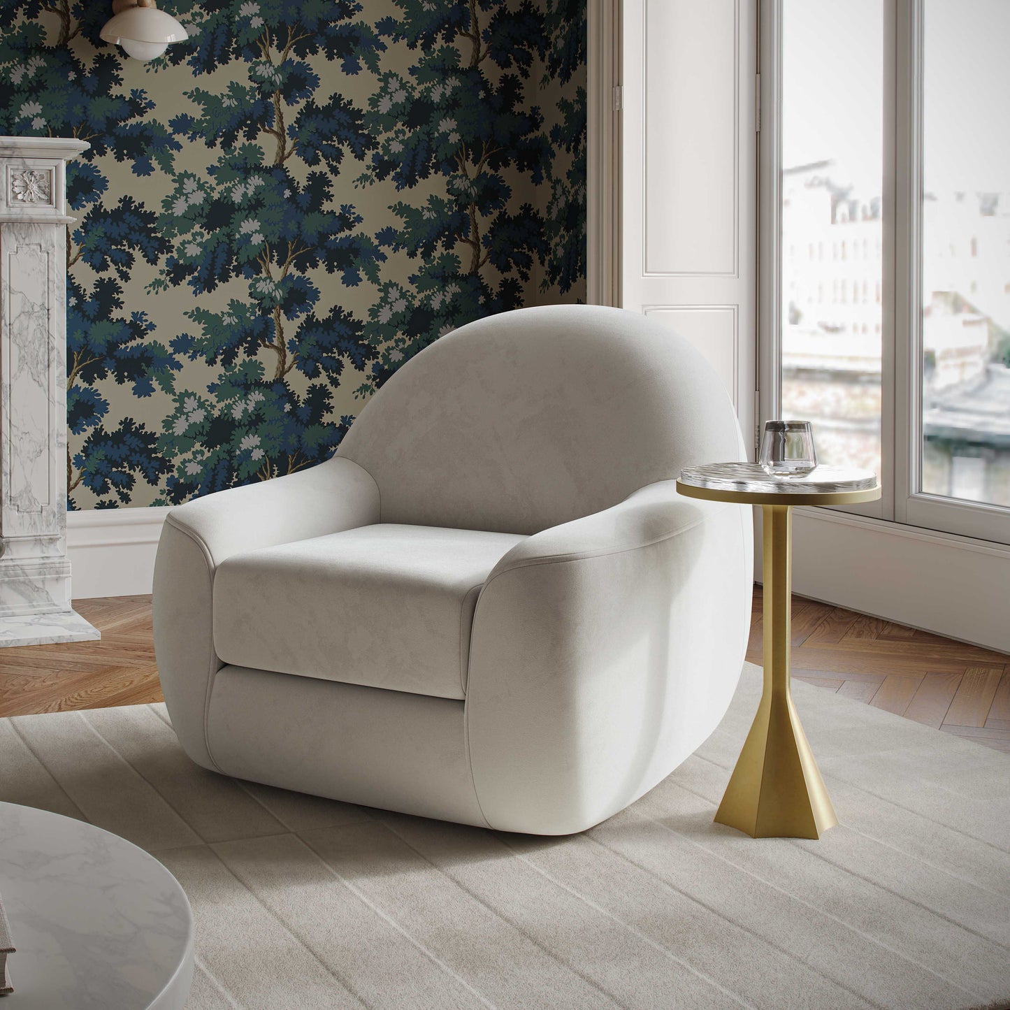Tiago Swivel Accent Chair - Cream - Image 2