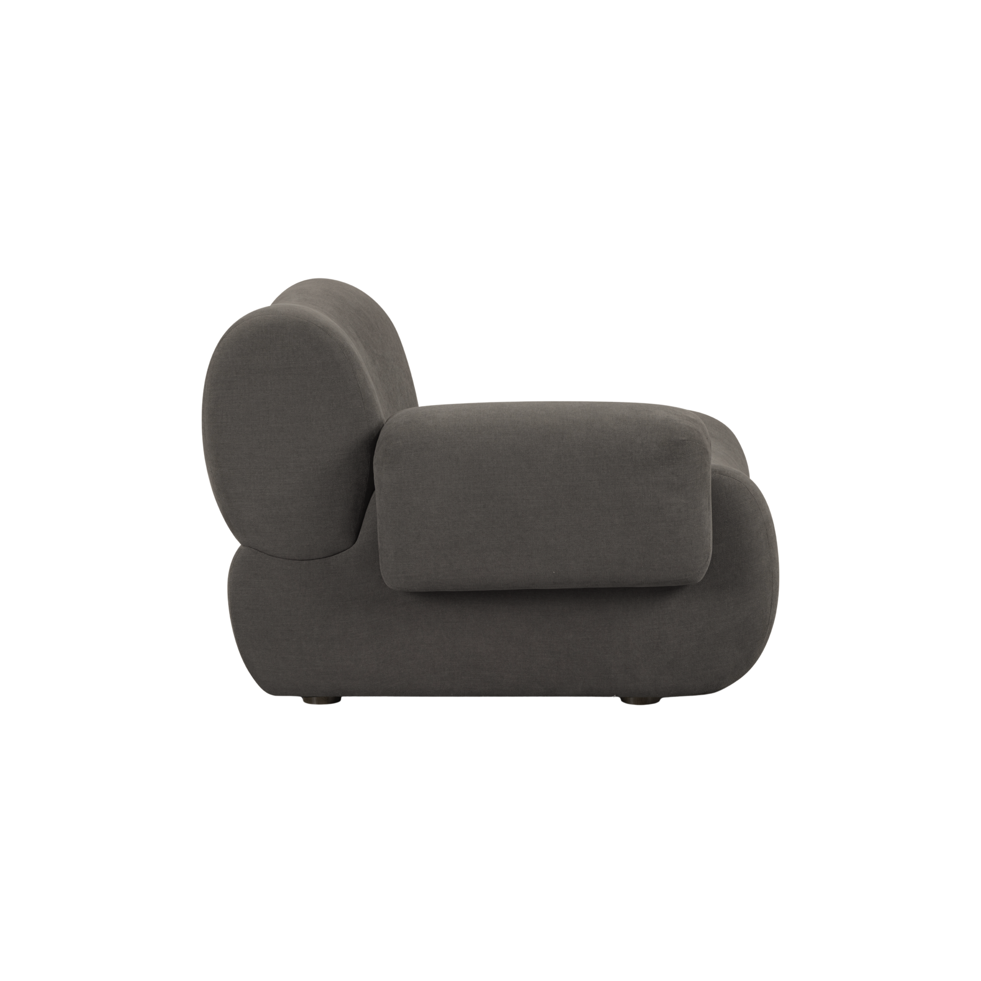 Zenith Contract-Grade Upcycled Fabric Corner Chair - Grey / LAF - Image 5