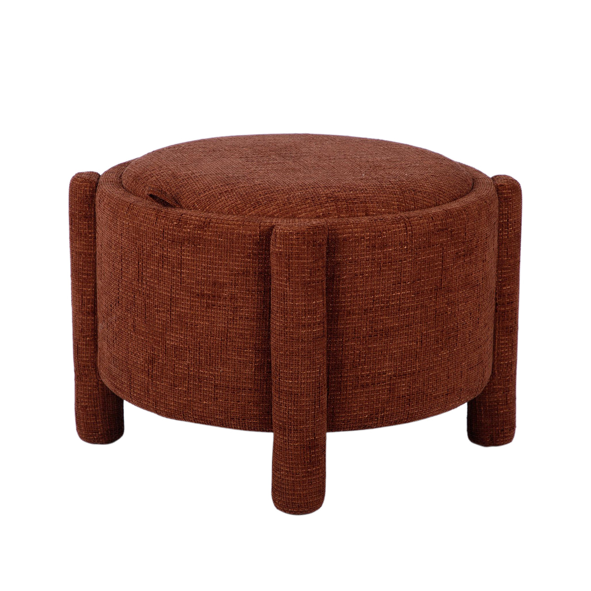 Bellamy Railroad Chenille Storage Stool With Reversible Tray Top - Brown - Image 3