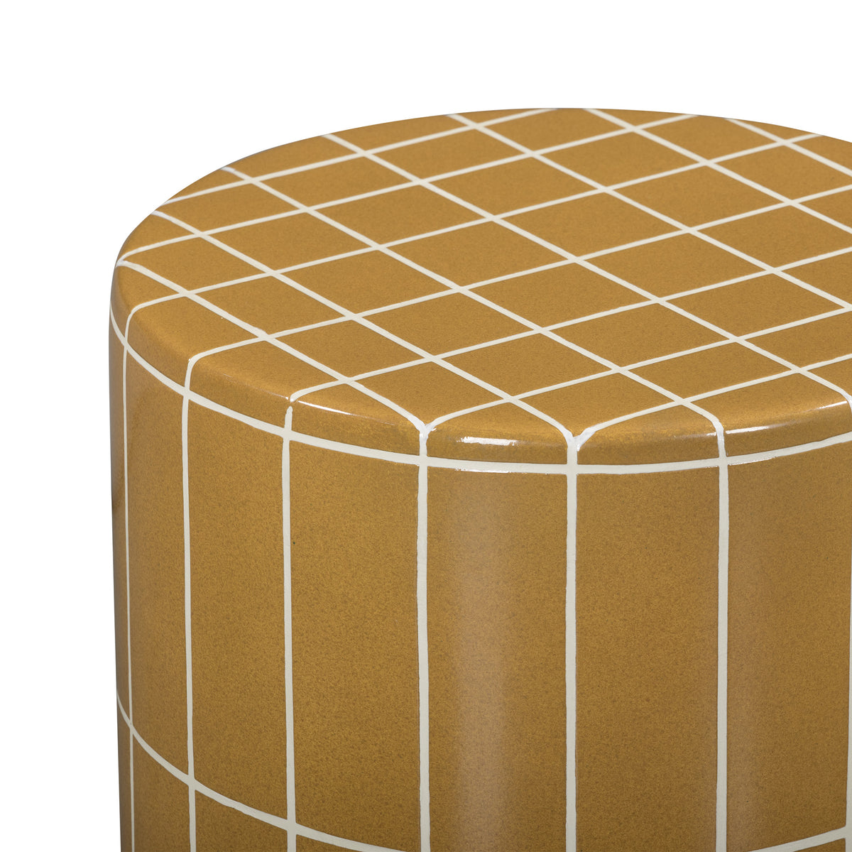 Tatiana Round Concrete Indoor/Outdoor Side Table - Ochre - Image 3