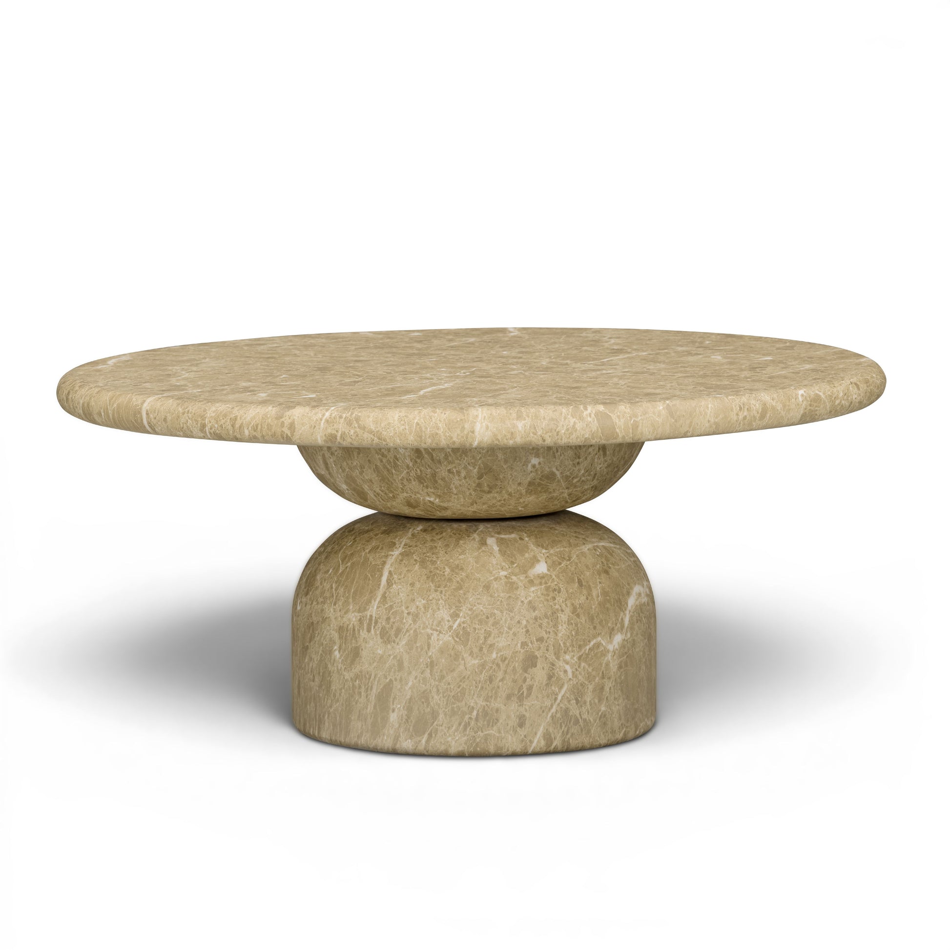Cynthia 36" Light Emperador Faux Marble Indoor/Outdoor Coffee Table - Image 1