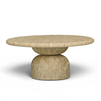 Cynthia 36" Light Emperador Faux Marble Indoor/Outdoor Coffee Table - Image 1