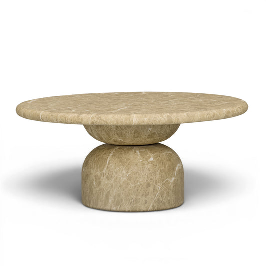 Cynthia 36" Light Emperador Faux Marble Indoor/Outdoor Coffee Table - Image 1