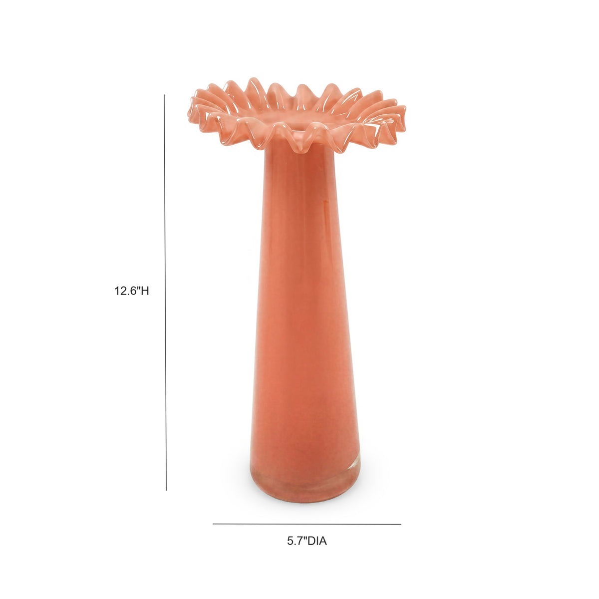 Ruff Salmon Glass Vase - Image 3