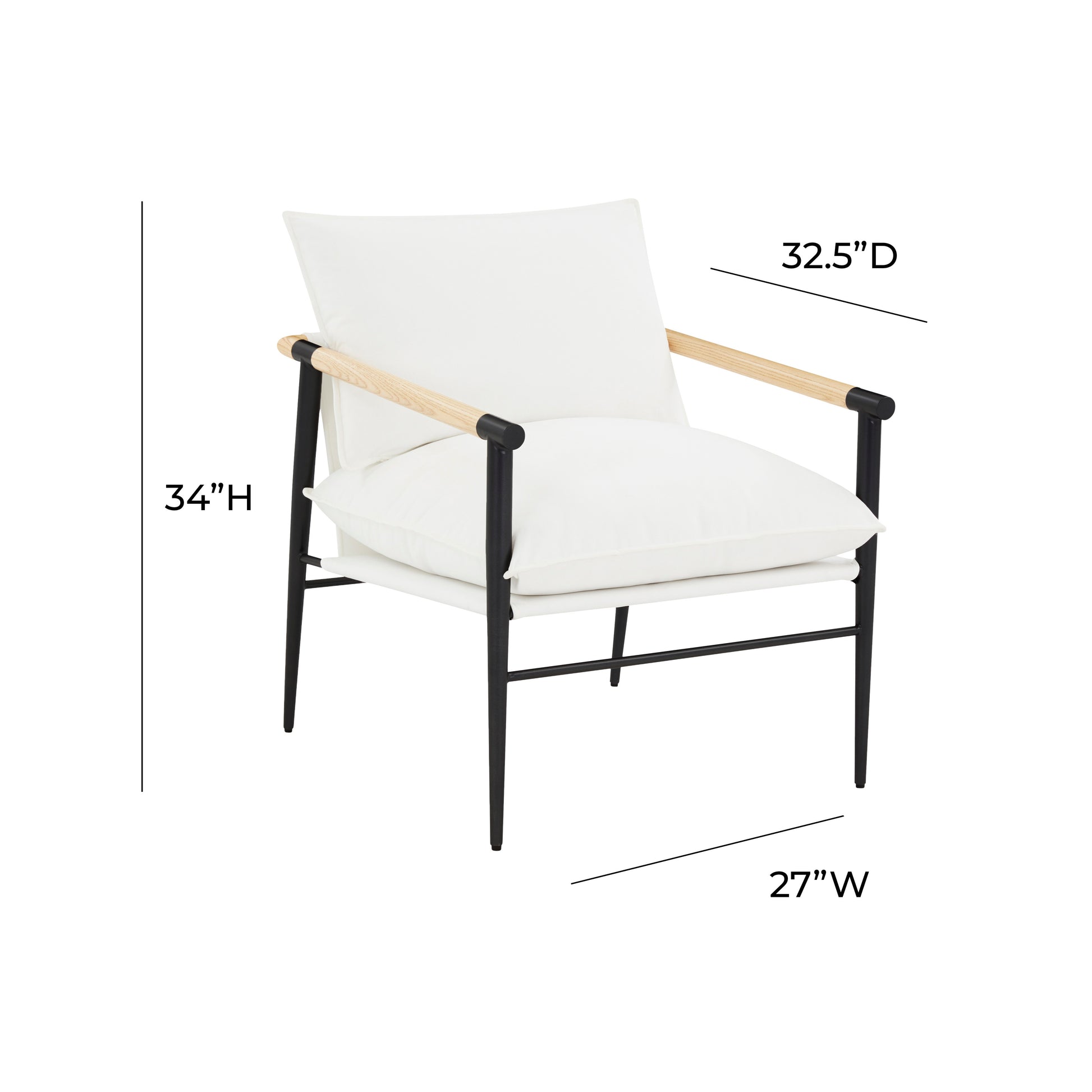 Cali Performance Fabric Accent Chair - Pearl - Image 6