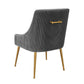 Beatrix Pleated Performance Velvet Dining Chair - Grey - Image 4