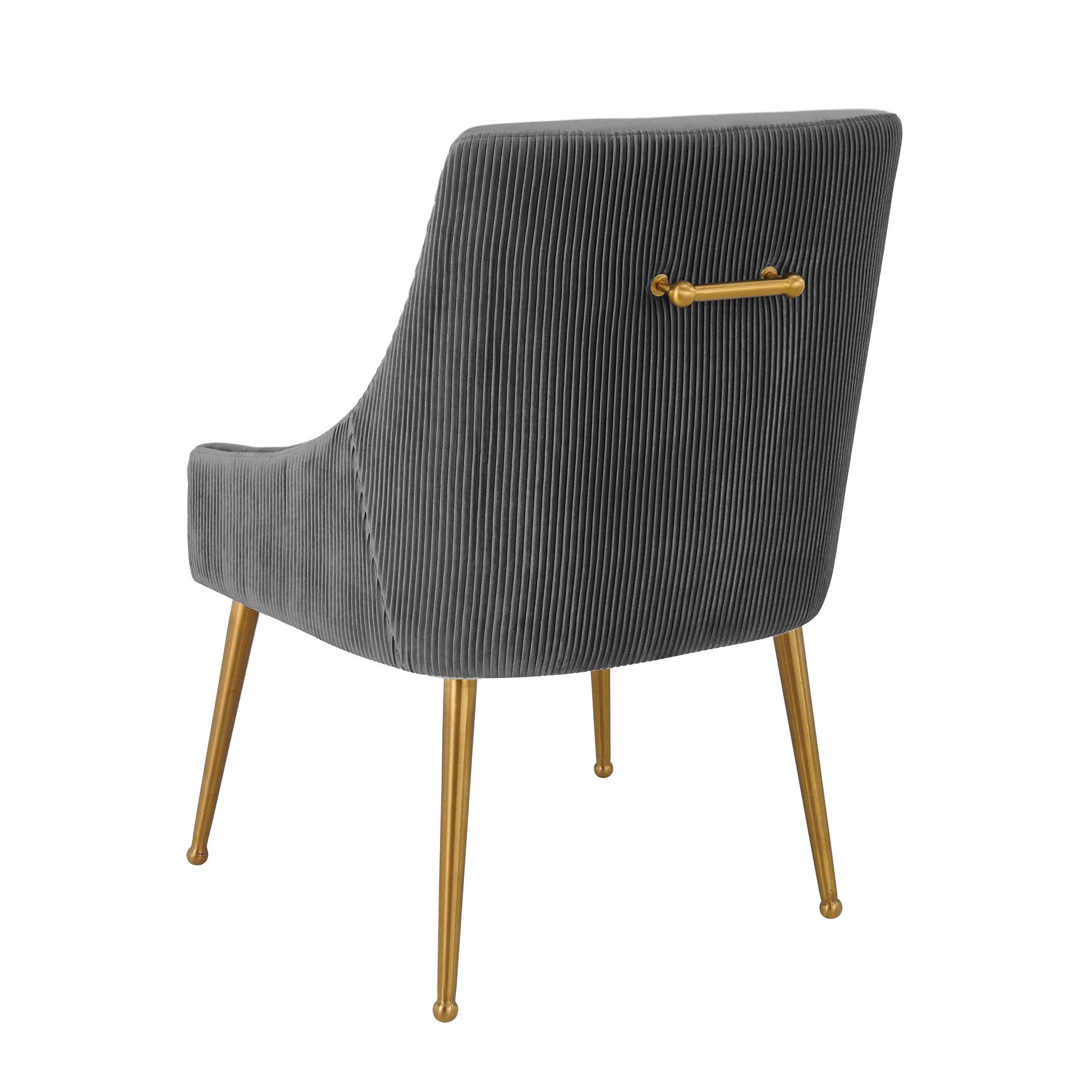 Beatrix Pleated Performance Velvet Dining Chair - Grey - Image 4