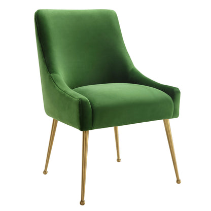 Beatrix Performance Velvet Dining Chair - Green - Image 1