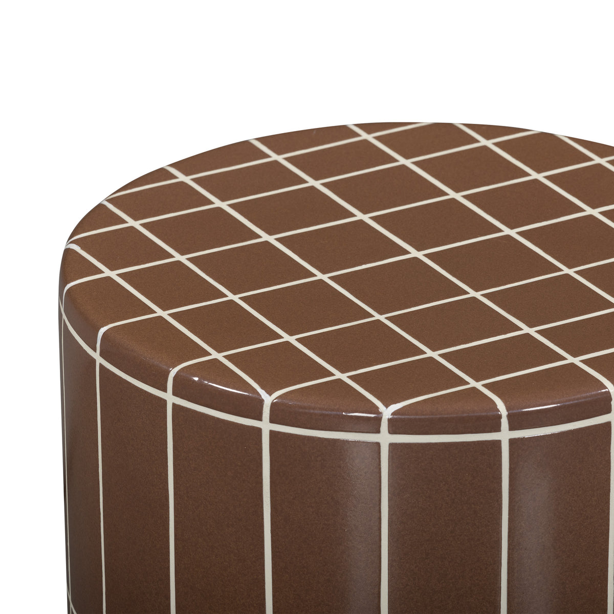 Tatiana Round Concrete Indoor/Outdoor Side Table - Terracotta - Image 3