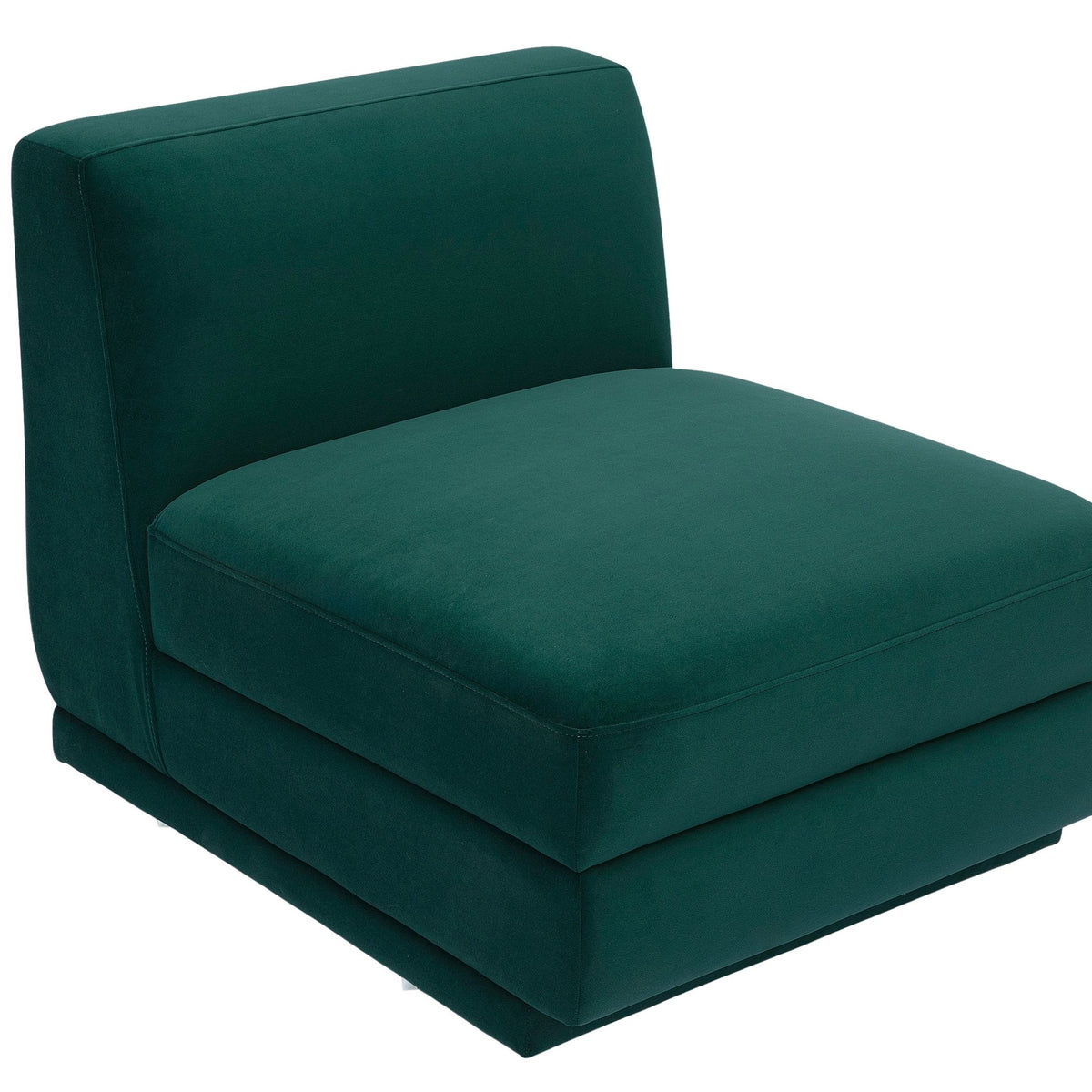 Perry Modular Armless Chair - Deep Green - Image 3