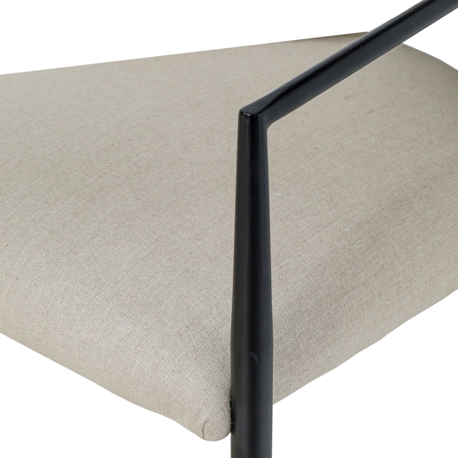 Forte Cream Linen Forged Iron Dining Chair - Image 6