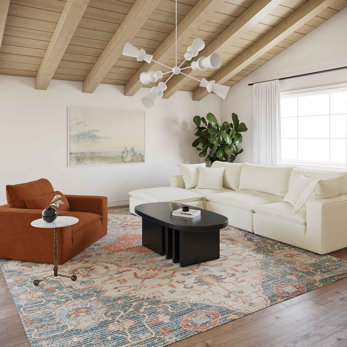 Cali Performance Fabric Armchair - Rust - Image 6