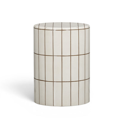 Tatiana Round Concrete Indoor/Outdoor Side Table - Ecru - Image 1